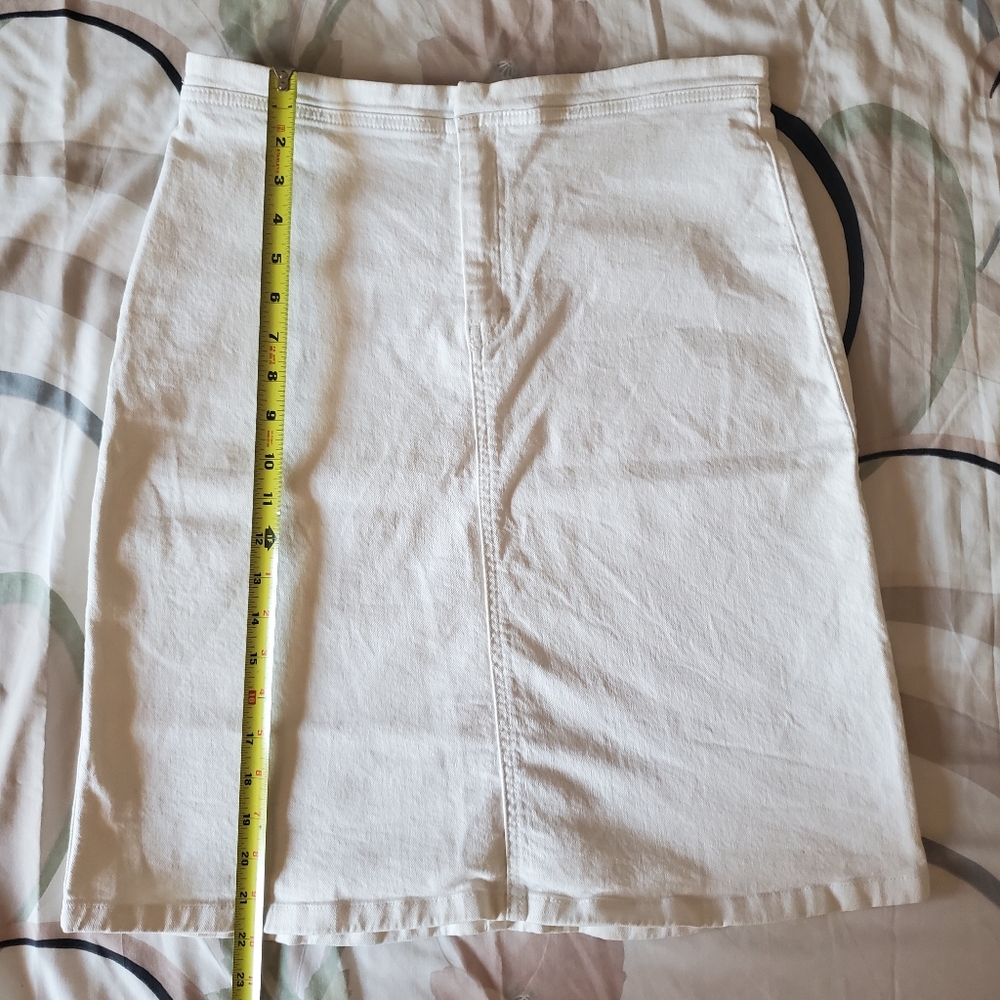 VTG Y2k Tommy Hilfiger White Denim Skirt Size 10 90s Preppy Coastal Western - Picture 13 of 13